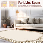 Ornate Floral Scrollwork Frame Design Rug