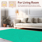 Abstract Teal Topographic Flow Pattern Rug