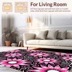 Bold Floral Pattern With Swirl Accents Rug