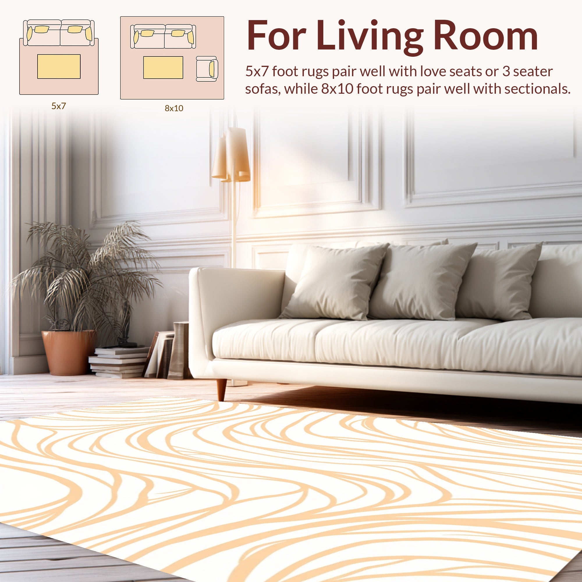 Abstract Organic Flowing Lines Rug