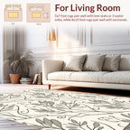 Elegant Natural Leaf Vine Pattern Rug