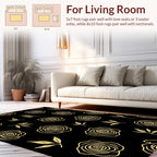 Gold Rose Botanical Pattern Rug