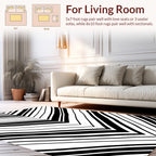 Bold Black White Chevron Pattern Rug