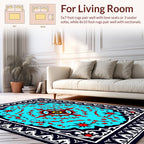Bold Geometric Mandala Floral Design Rug