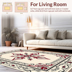 Maroon Crest Red Floral Filigree Rug