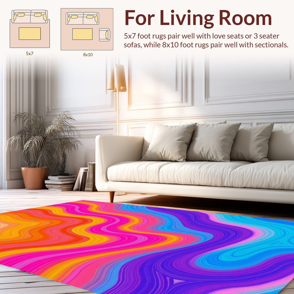 Vibrant Abstract Swirl Pattern Design Rug