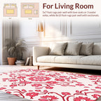 Pink Floral Vines Contemporary Rug