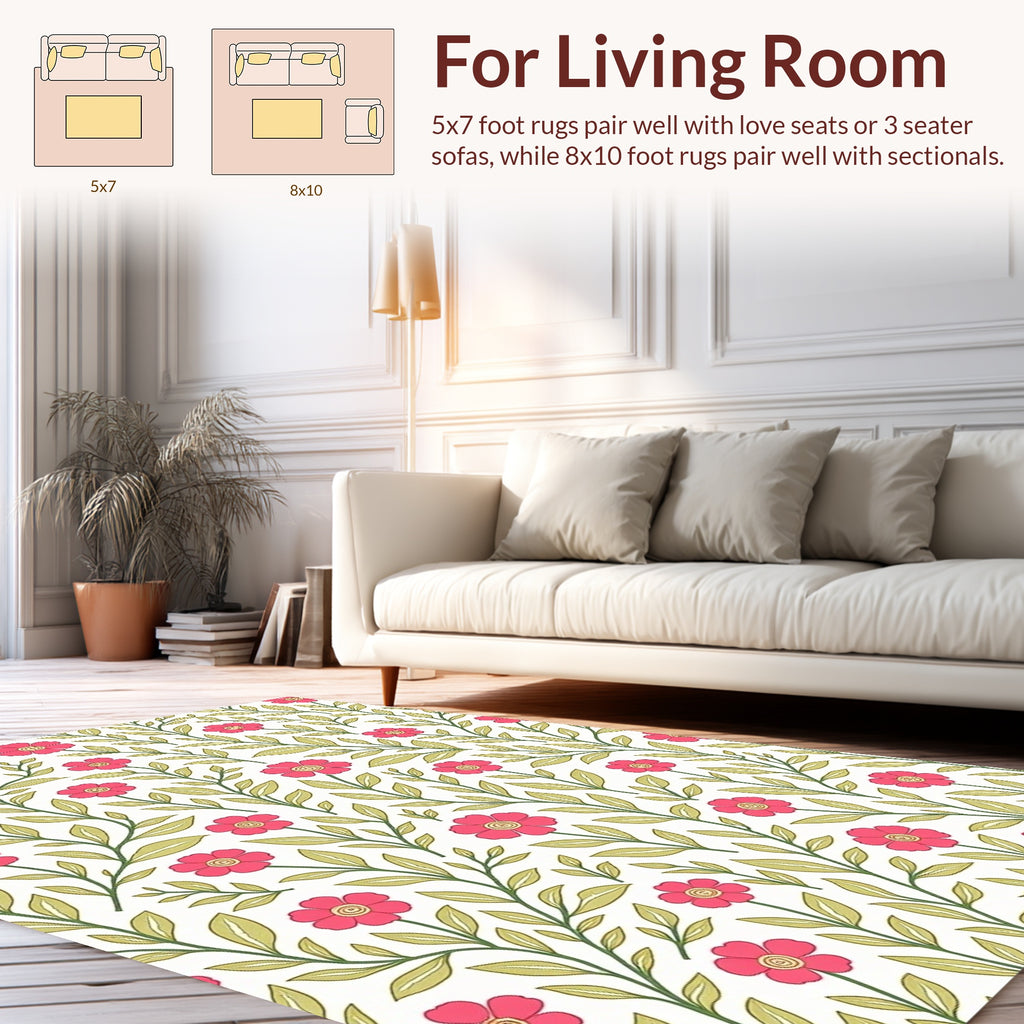 Sweet Floral Vine Pattern Rug