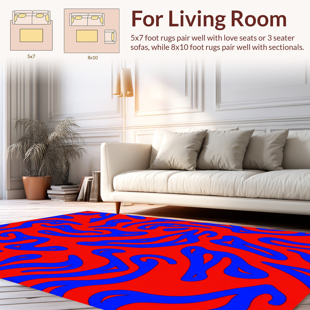 Bold Abstract Swirl Pattern Rug