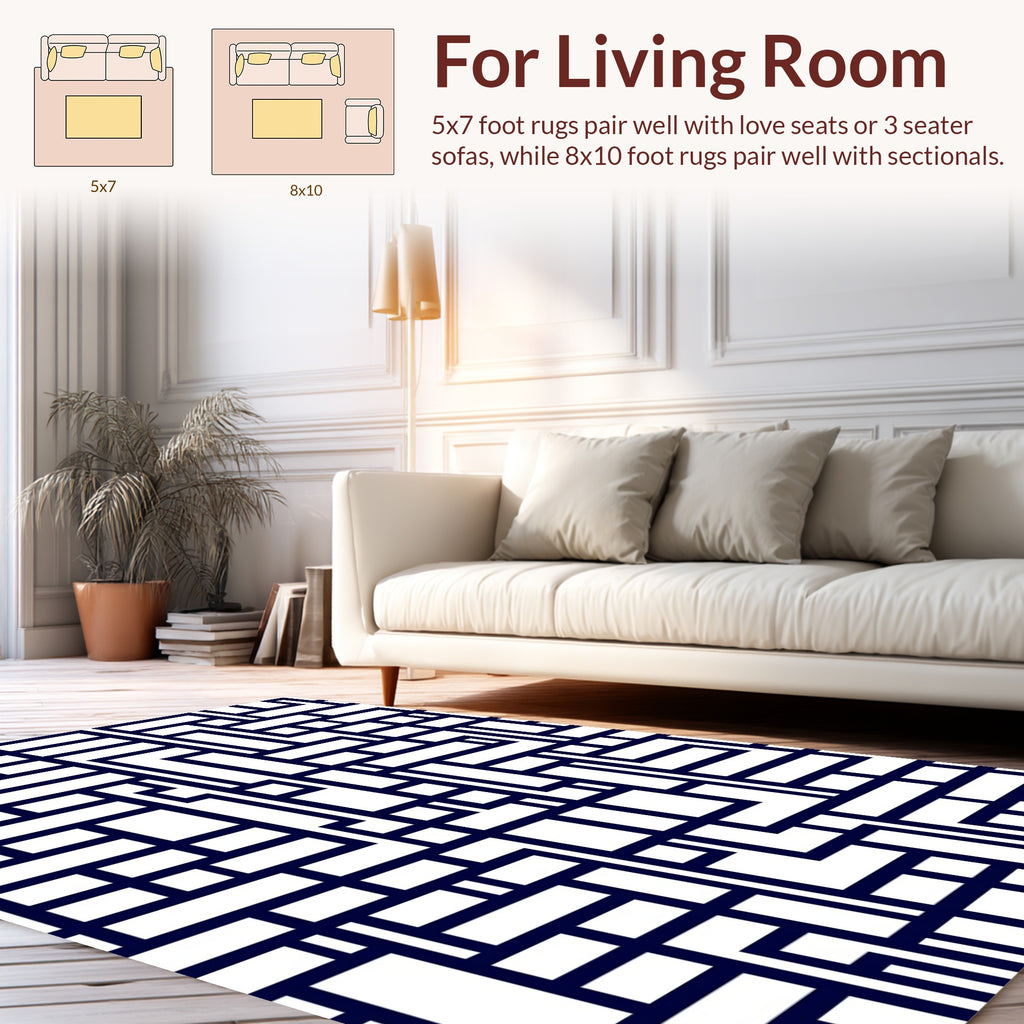 Abstract Geometric Maze Pattern Rug