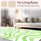 Green Swirls With Dots Pattern Rug