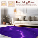 Purple Cosmic Nebula Lightning Design Rug