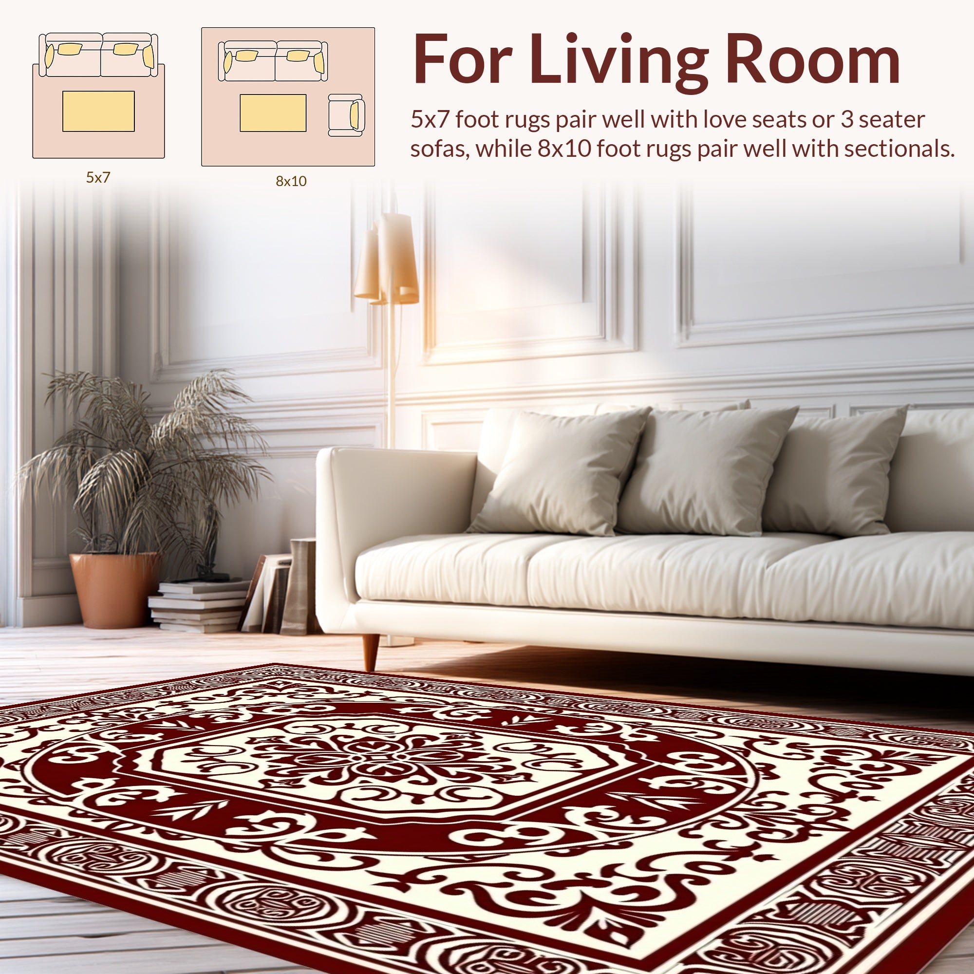 Classic Floral Medallion Geometric Design Rug
