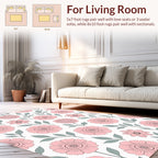 Whimsical Pink Floral Pattern Rug