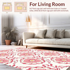 Pink Floral Swirl Pattern Rug