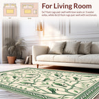 Green Birds on Twig Design Rug