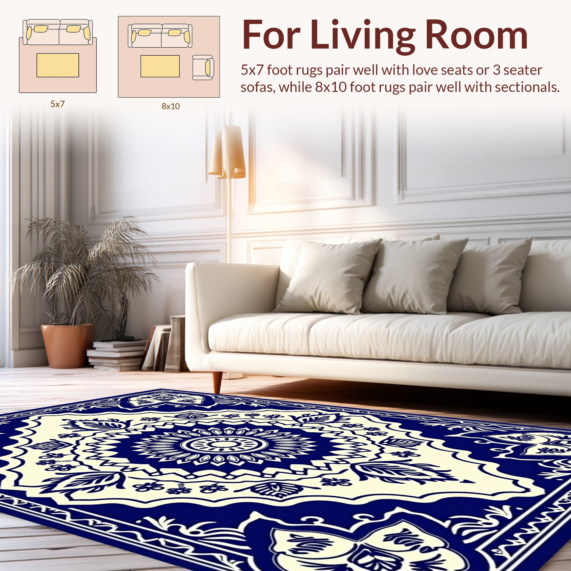 Classic Floral Mandala Design Rug