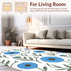 Blue Floral Vine Pattern Rug