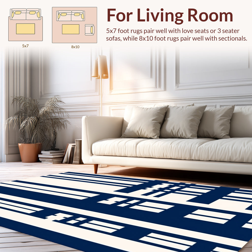 Bold Vertical And Horizontal Lines Design Rug