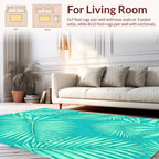 Tropical Palm Leaf Silhouette Pattern Rug