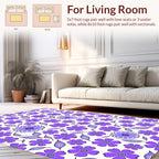 Purple Floral Whimsical Pattern Rug