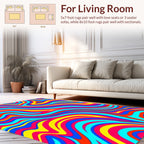 Vibrant Swirling Color Wave Pattern Rug