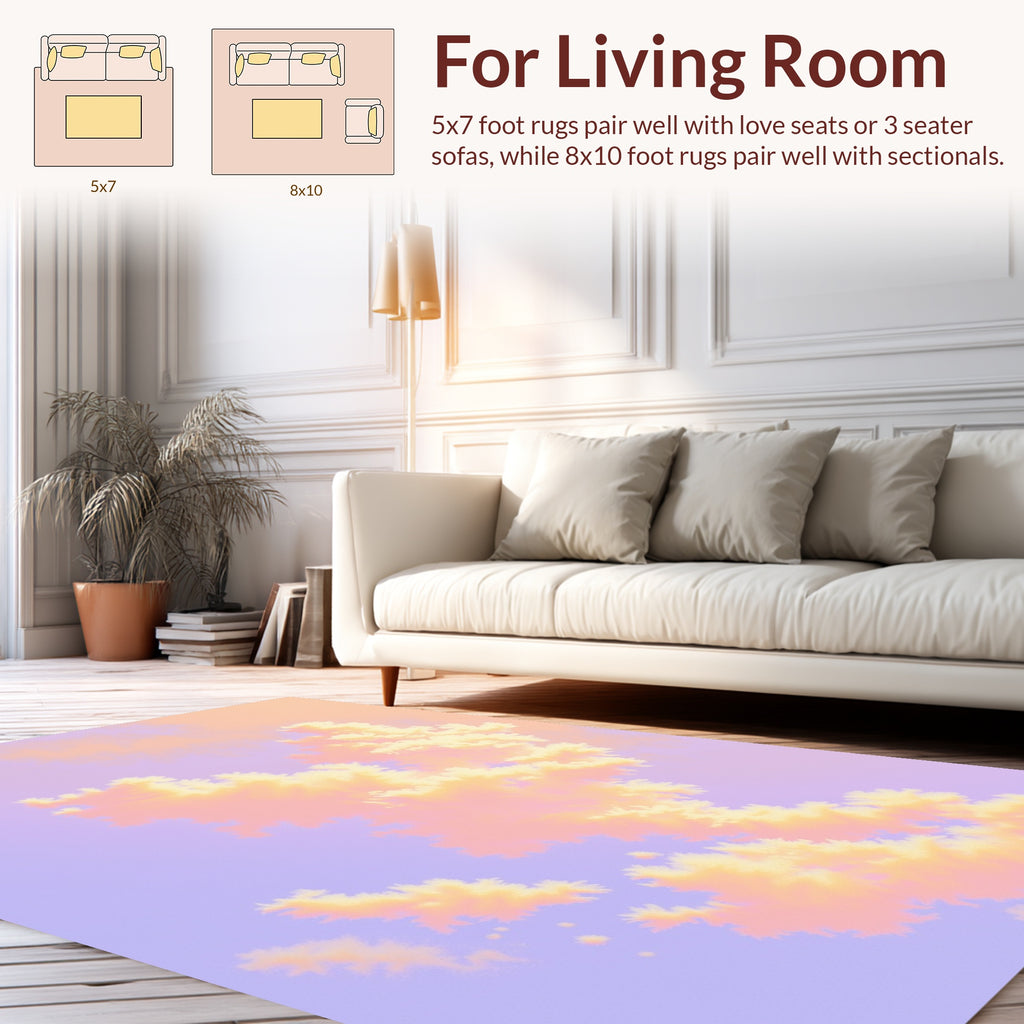 Dreamy Pastel Cloud Gradient Rug