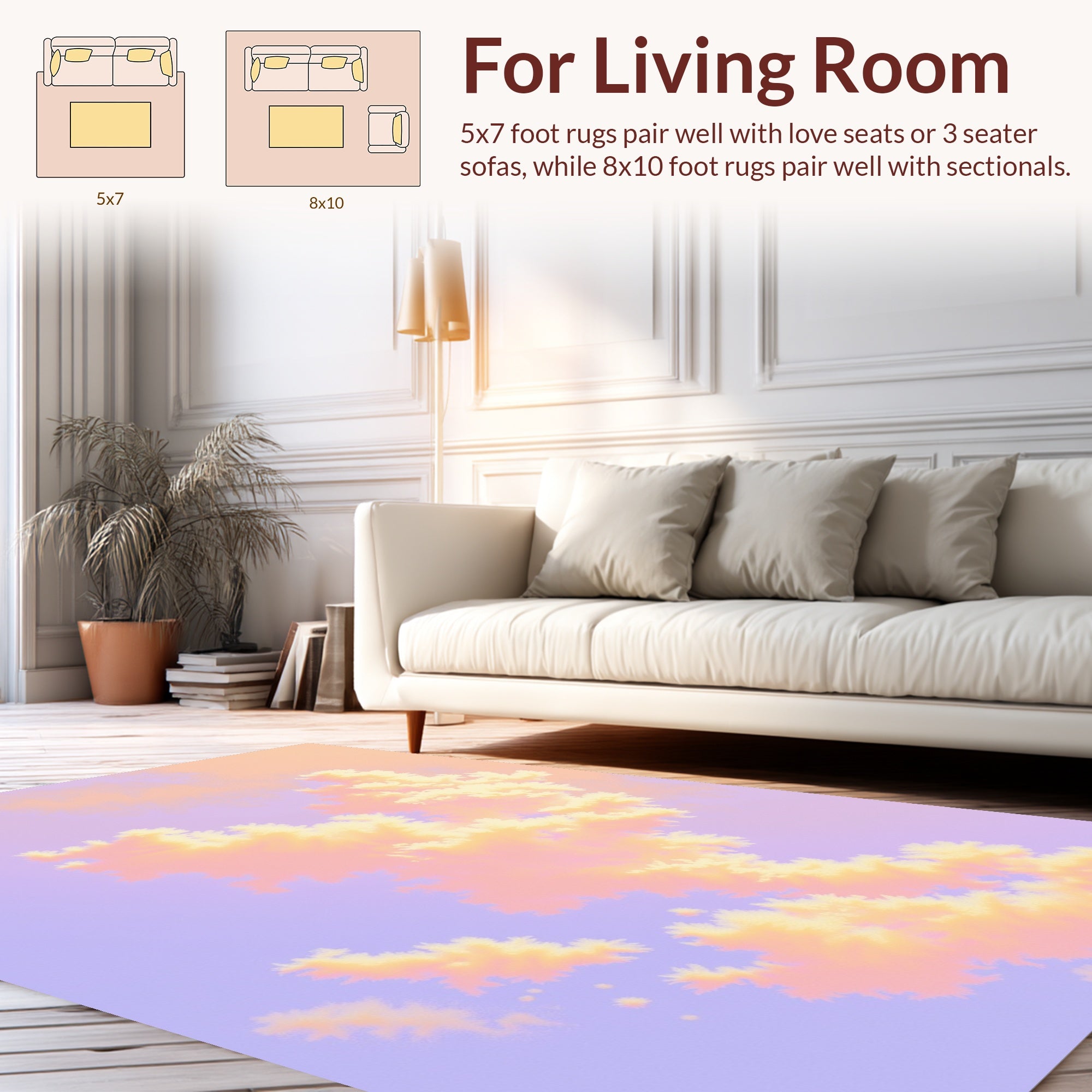 Dreamy Pastel Cloud Gradient Rug