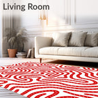Bold Red Rope Maze Rug