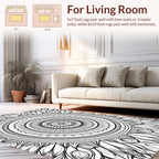 Intricate Radial Floral Mandala Design Rug