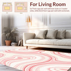 Coral Pink Swirl Woodgrain Pattern Rug