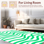 Green Flow Abstract Waves Rug