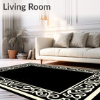 Elegant Flourish Border Rug Design Rug