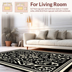 Classic Scrollwork Black Cream Rug