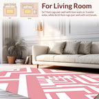 Pink Chevron Geometric Pattern Rug
