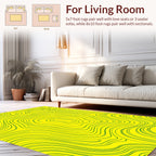 Abstract Yellow Green Swirl Pattern Rug