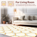 Golden Honeycomb Geometric Pattern Rug