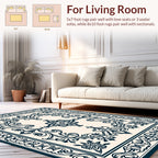 Intricate Floral Swirls Border Design Rug