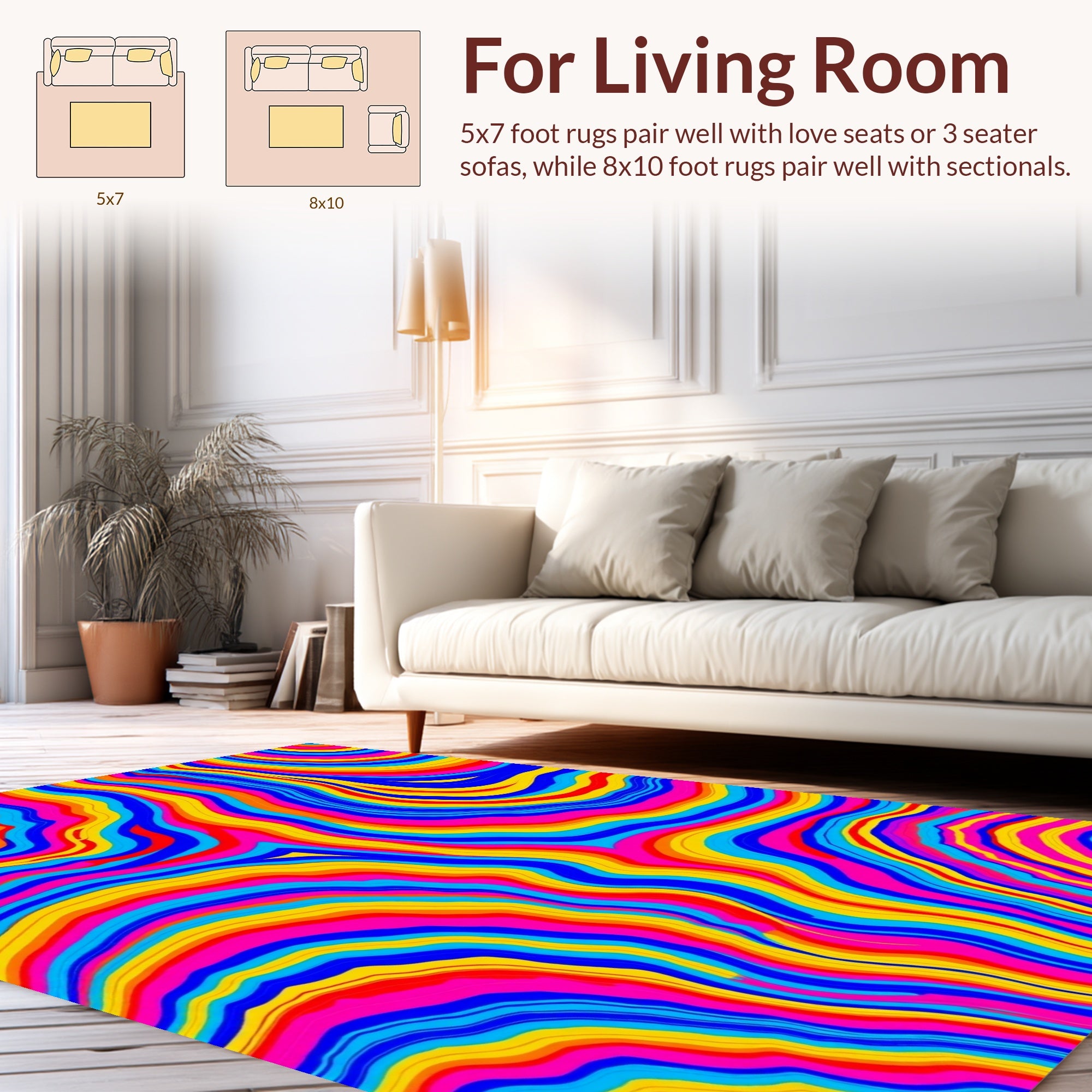 Vibrant Swirl Pattern Rug