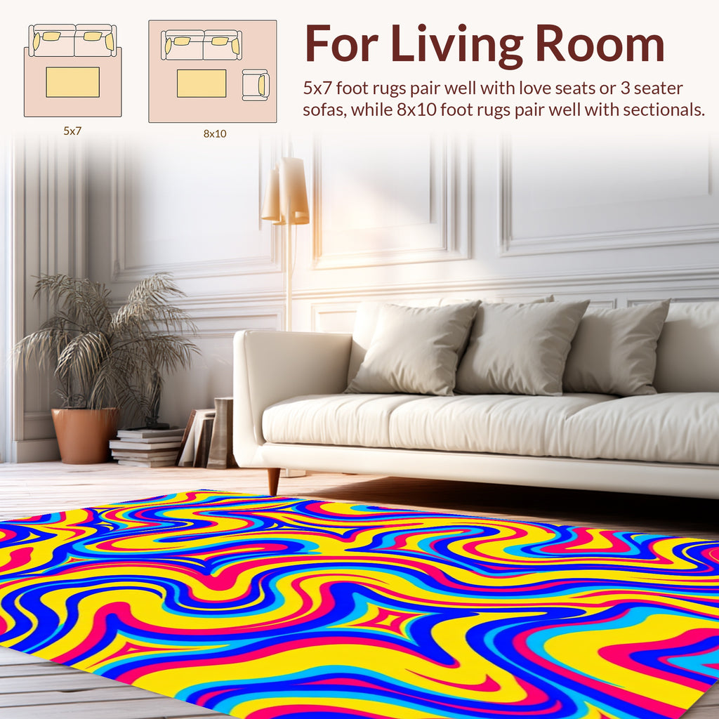 Vibrant Swirl Pattern Design Rug