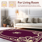 Elegant Floral Frame Circular Medallion Design Rug