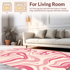 Pink Swirling Abstract Pattern Rug