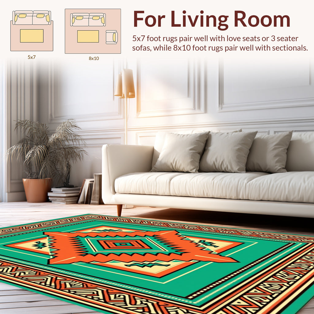Bold Geometric Diamond Pattern Rug