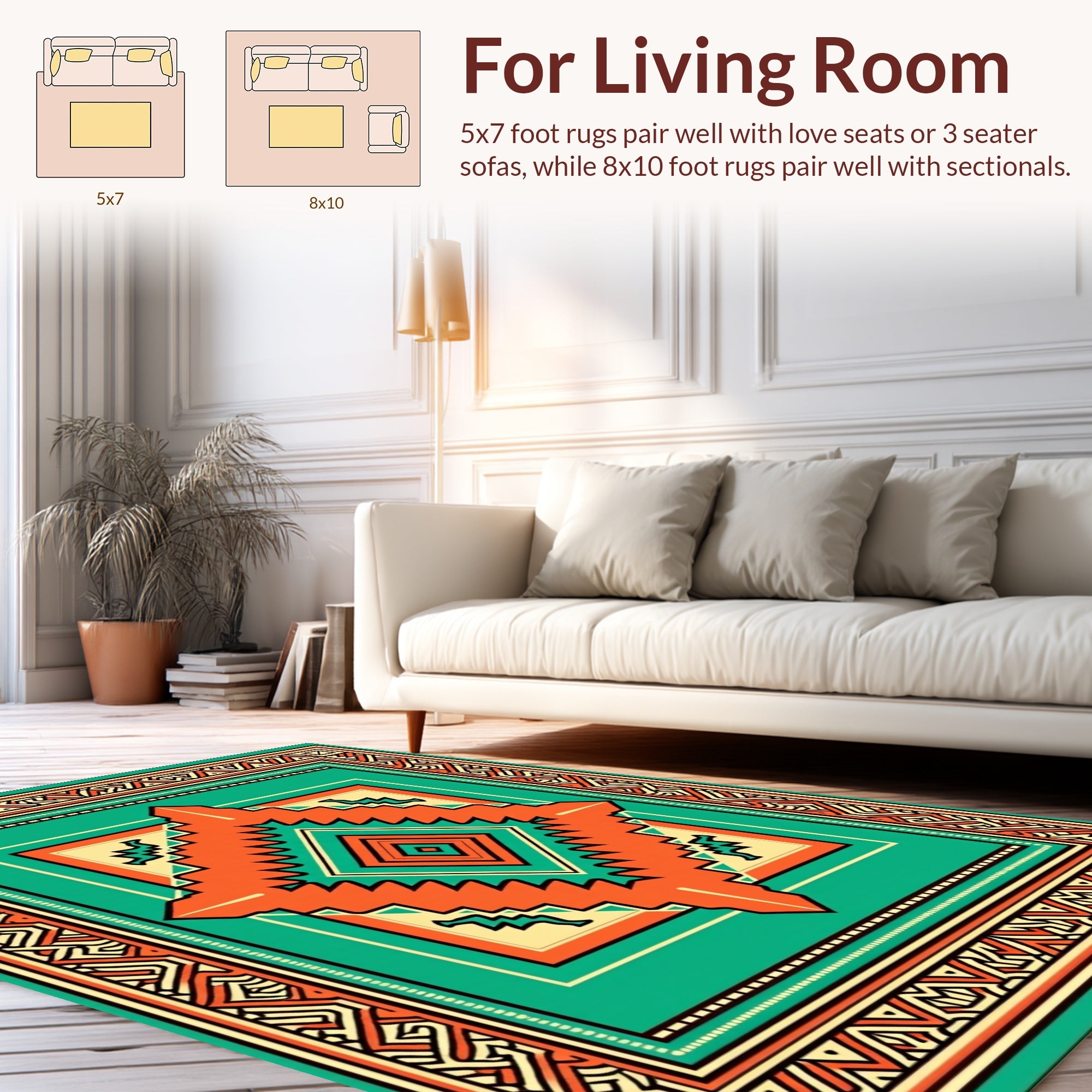 Bold Geometric Diamond Pattern Rug