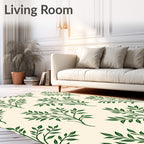 Dark Green Leafy Branch Repeat Rug