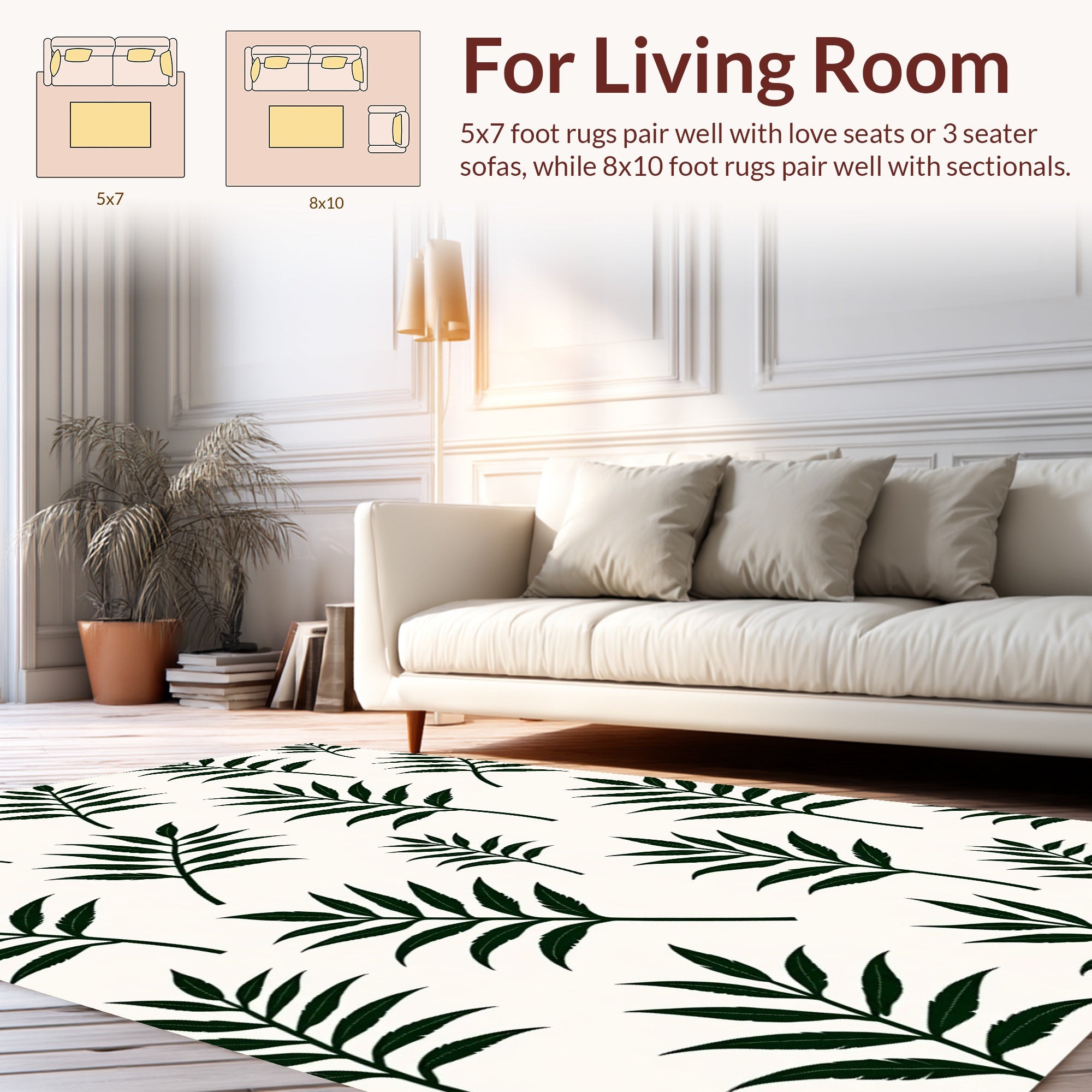Classic Leaf Pattern Design Rug