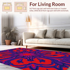 Vibrant Red Purple Floral Kaleidoscope Rug