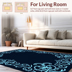 Elegant Swirls Floral Border Design Rug