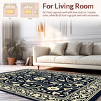 Vintage Floral Scroll Pattern Rug