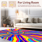 Psychedelic Sunburst Wave Pattern Rug